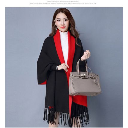 AESTHETICA TWO-TONED SHAWL COAT