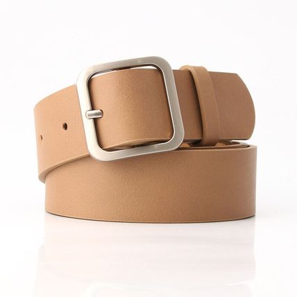 Women's Belt Minimalist Vintage Square Buckle Pu Leather Popular Waist Belt