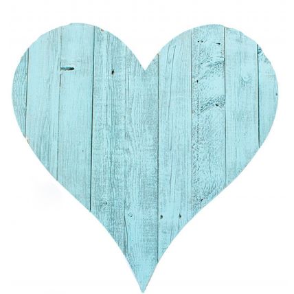 12" Farmhouse Turquoise Large Wooden Heart