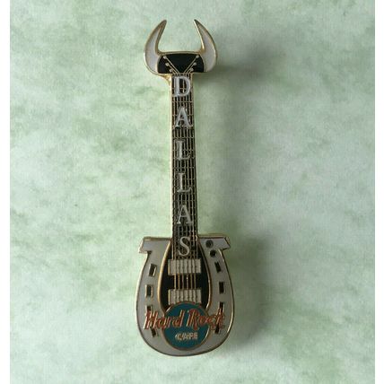 Hard Rock Cafe DALLAS Horseshoe & Horns Guitar pin Ltd Ed Beautiful MINT HRC