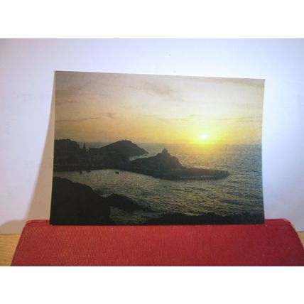 SUNSET AT ILFRACOMBE, DEVON unused postcard. by J Salmon dated 1984 =