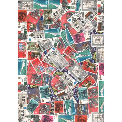 LOT#403 - GB QEII (approx500) PRE-DECIMAL STAMPS FOR ARTS, CRAFTS, DECOUPAGE etc