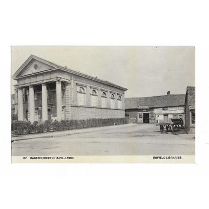Baker Street Chapel, Enfield, London, C1900, Repro Postcard.