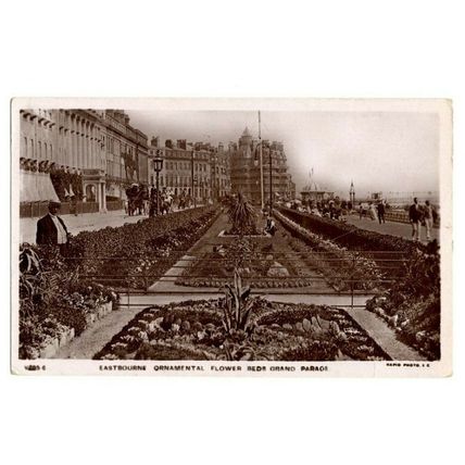 EASTBOURNE Ornamental Flower Beds Grand Parade Postmark EASTBOURNE 1907