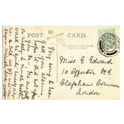 EASTBOURNE Ornamental Flower Beds Grand Parade Postmark EASTBOURNE 1907