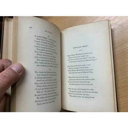 RARE* 1860 "POEMS OF ALFRED TENNYSON" VOLS 1 & 2 USA HARDBACK BOOKS (P6)