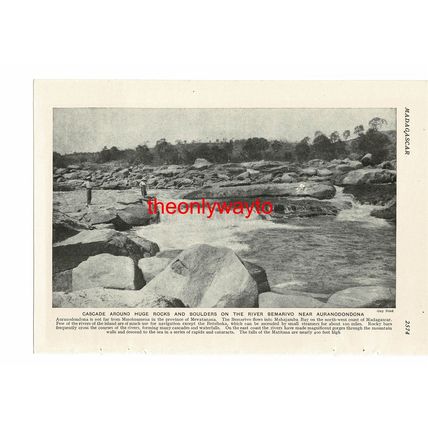 River Bemarivo, Auranodondona, Madagascar (Huts On Reverse), Book Illustration