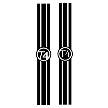 2 X T4 CAMPER DECAL BONNET STRIPES 2 DESIGNS MANY COLOURS