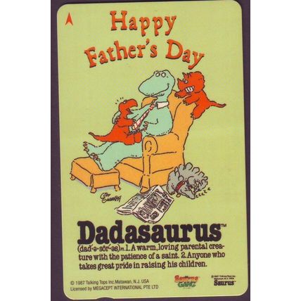 Happy Father's Day Dadasaurus S'pore $5 Telephone Card (Used)