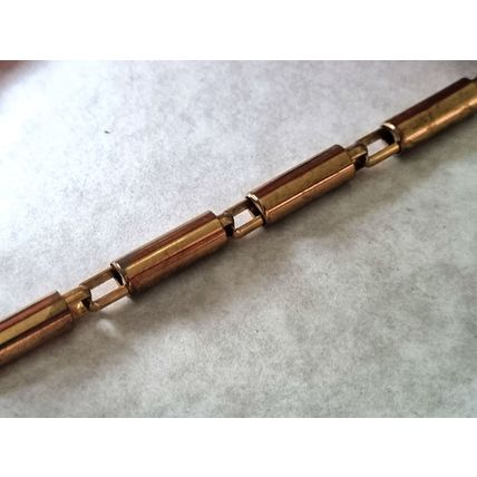 Vintage Gold Tone Brass Tube Style Expandable Spring Link Sleeve Armbands Garter