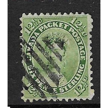 CANADA 1859 QV 12½c USED SG39 perf fault see scan