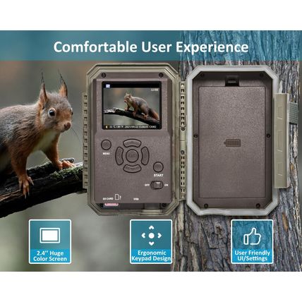 Gardepro E5S Trail Camera, 64MP 1296P, HD Game Cameras with 100Ft Night Vision,