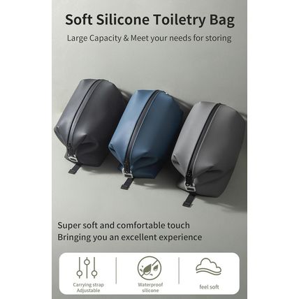 13" 6L Large Silicone Dopp Kit,Waterproof Leakproof Toiletry Bag,Foldable Travel