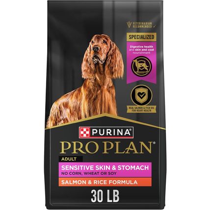 Purina Pro Plan Sensitive Skin and Stomach Dog Food Dry, Adult Salmon & Rice For