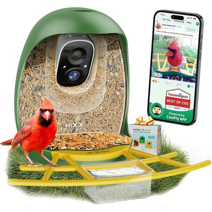 HIXX Smart Bird Feeder with Camera, Lifetime Free AI Bird Species Recognition, S
