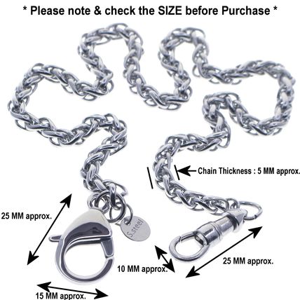 Stainless Steel Pocket Watch Chain Albert Chain Swivel Albert Clasp