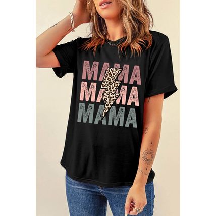 Black MAMA Bolt Graphic Tee