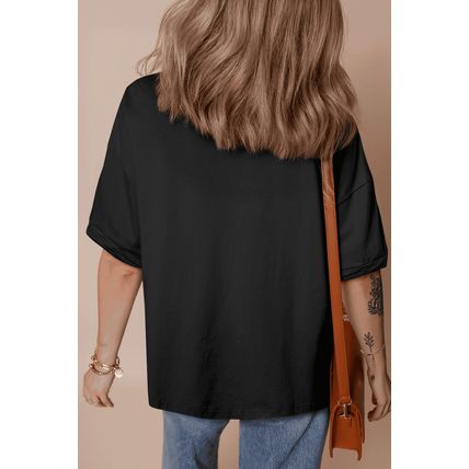 Black American Flag Inspired Bow Graphic Drop Shoulder T Shirt