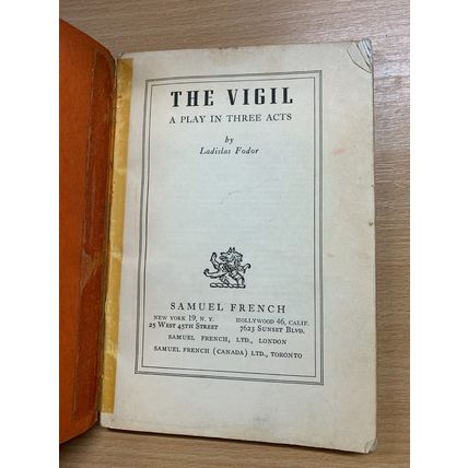 1949 "THE VIRGIL" LADISLAS FODOR SAMUEL FRENCH PLAY PAPERBACK BOOK (P2)
