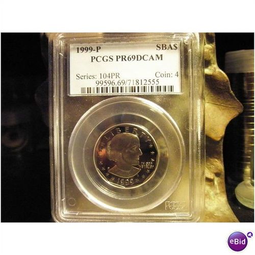 1999 P PCGS PR69DCAM Susan B. Anthony $1 (FRE SHIP)