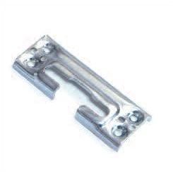 Pair silver coloured roller keep + 8 upvc screws