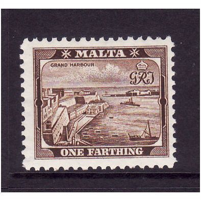 MALTA 1938 SG 217 1/4d BROWN U/M MINT #1
