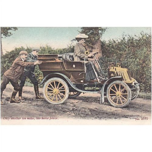 Only another ten miles, two horse power Car Postcards Mv2122