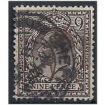 1912 SG393 9d Deep Agate Wmk Royal Cypher Fine Used SHEFFIELD CDS. . .