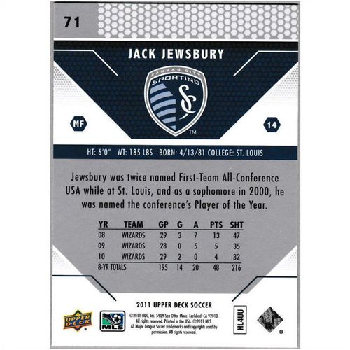 2011 Upper Deck - #71 - Jack Jewsbury