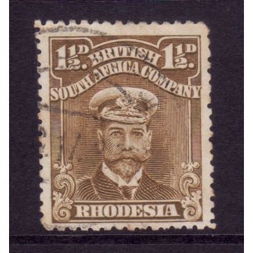 RHODESIA 1913 SG 198 1 1/2d BISTRE BROWN FINE USED