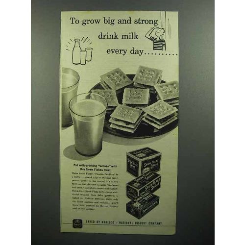 1944 Nabisco Snow Flake Sodas Crackers Ad - Milk