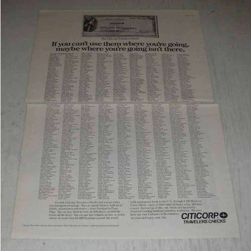 1980 Citicorp Travelers Checks Ad - Where You're Going