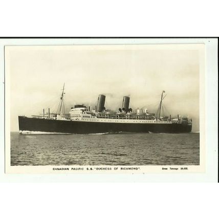 Canadian Pacific SS DUCHESS OF RICHMOND Postcard (Company card)