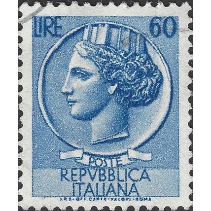 ITALY, Coin of Syracuse, blue 1955, 60Lire