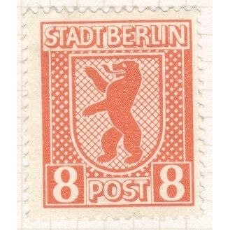 Germany 1945 - 8pf orange red - Stadt Berlin Post (Berlin Bear) - unused