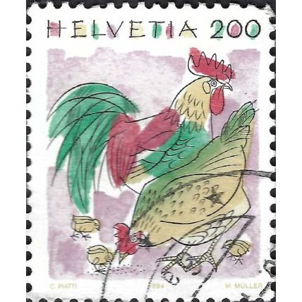 SWITZERLAND, BIRD, Chicken, Gallus gallus domesticus, lilac 1995, 200c