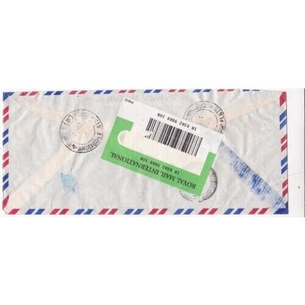 Sri Lanka 1993 Colombo to London UK Registered airmail cover typed VGC