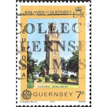 GUERNSEY, Victoria Monument, yellow 1978, 7p, #2