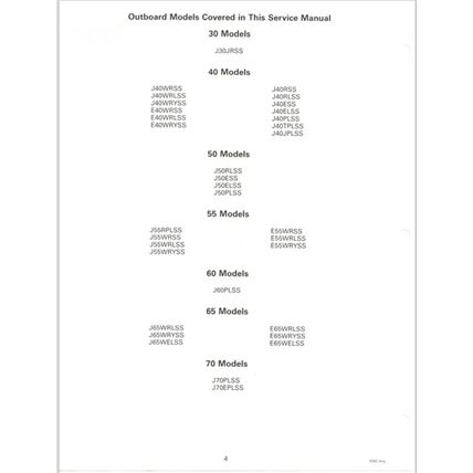 Johnson 2000 SS 40 Thru 70 Outboard Motor Service Manual 1999 787069 PDF