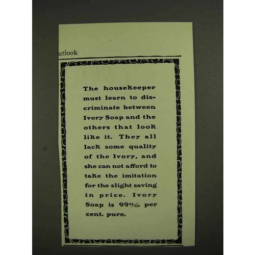 1903 Ivory Soap Ad - Housekeeper Must Discriminate