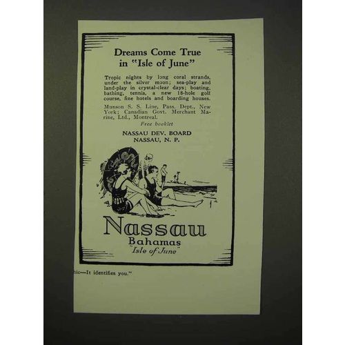 1926 Nassau Bahamas Tourism Ad - Dreams Come True