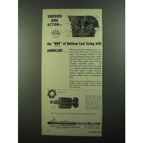 1950 American Pulverizer Company Ad - Shredder Ring