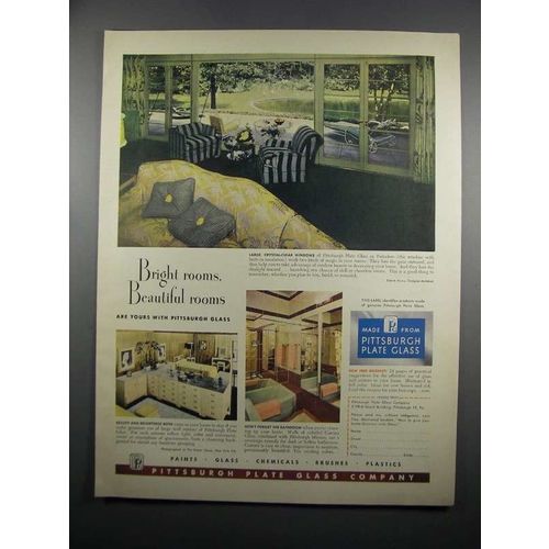1950 Pittsburgh Plate Glass Ad - Bright Rooms