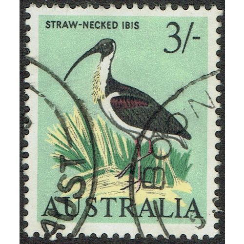 Australia 1964 Birds 3/- Black Red Buff and Yellow Green SG369 FU