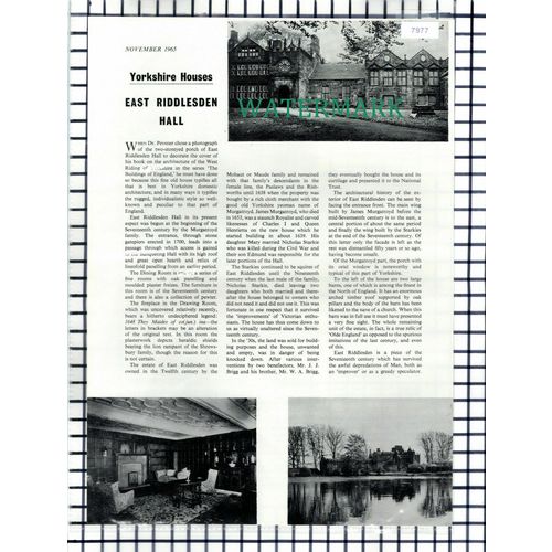 (7977) East Riddlesden Hall - 1965 Article