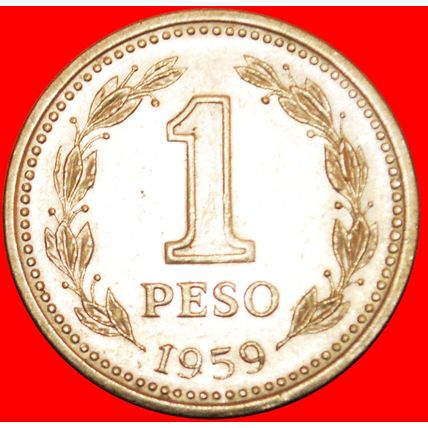 LIBERTY: ARGENTINA ★1 PESO 1959 MINT LUSTER! LOW START★NO RESERVE