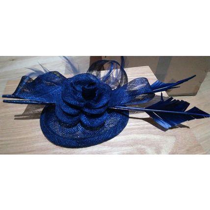 Elegant small clip navy blue Fascinator Hat new ASCOT WEDDING RACES new