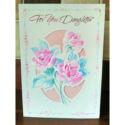 daughter birthday card - For You Daughter - card size 22cm x 15cm approx