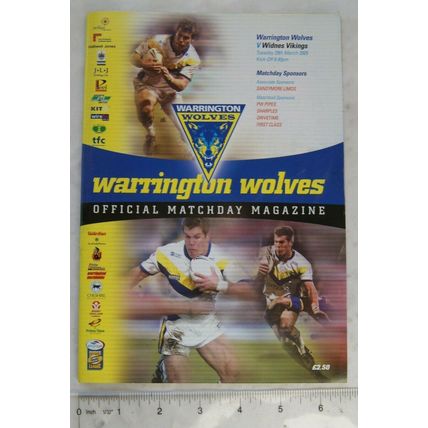 2005 programme Warrington Wolves v. Widnes Vikings