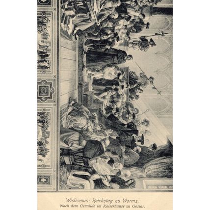 Wislicenus Reichstag Zu Worms Goslar Antique German Painting Postcard